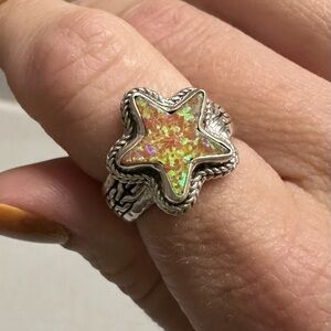 Shoot for the Stars Ring™ in Shooting Star Simulated Opal Size 6